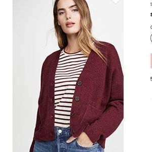 Madewell Arbour Cardigan Sweater Wine/Heather